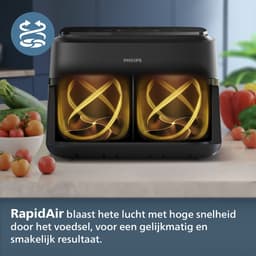 Philips 1000 Series Dual Basket Airfryer - NA150/00 - Dubbele Mand - Flexible Basket - 7.1L - Tot 5 Personen — thumbnail 3