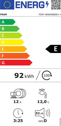 Fram FDW-VRR606BDE – Vrijstaand Vaatwasser – 12 Standen – 6 Wasprogramma’s – Retro Design – LED-Display – Halve Belading – AquaStop – 5 Jaar Garantie – Bourgondisch Rood — thumbnail 2