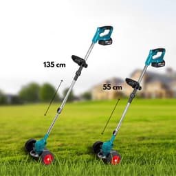 Grasmaaier elektrisch - Grasmaaier accu - Grastrimmer - Opvouwbaar - Draadloos - 2x 18V batterij - lichtblauw — thumbnail 5