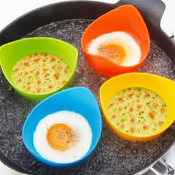 4-pack - Siliconen eierkookbekers - Wordt geleverd met een borstel - Antiaanbak eierkookbekers - Geschikt voor de airfryer - Geschikt voor het koken van eieren in de oven of op het fornuis - BPA-vrij — thumbnail 5
