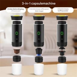 Draagbare reiskoffiezetapparaat - Draadloos voor in de auto - 12V - Espresso - 3-in-1 espressomachine - Oplaadbaar - Kantoor, Buiten, Thuis - Grijs - 1 stuk — thumbnail 4