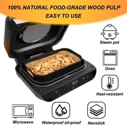 Allecto Premium - Luchtfriteuse Liners voor Airfryer - Grote Wegwerp Papieren Voeringen - Accessoires voor Ninja Grill - 100 stuks — thumbnail 6
