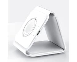 3-in-1 Draadloze Oplader – Inklapbaar Oplaadstation voor iPhone, Samsung, Apple Watch & AirPods – Qi-Certificeerd – Snelladen