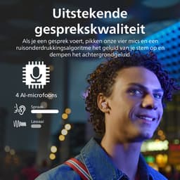 PHILIPS TAT2000 - In-ear oordopjes - 32 uur afspeeltijd - 4 mic technologie - multipoint - IPX4 - Microsoft Swiftpair - aanraakbediening - App control - Roze — thumbnail 3