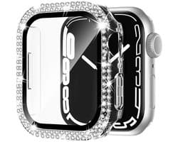 MY PROTECT - Diamond Hoesje Geschikt Voor Apple Watch 46 Series 10 Bescherm Case & Screenprotector - Transparant