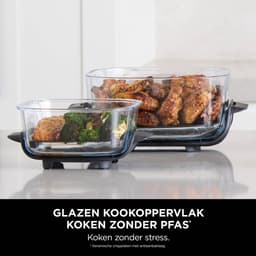 Ninja CRISPi 4-in-1 compact glazen kooksysteem - Airfryer, Roast, Recrisp, Keep Warm - Inclusief twee glazen schalen van 3.8L en 1.4L en bijpassende deksels - 2 Crisper-Plates - Blauw - FN101EUGY — thumbnail 4