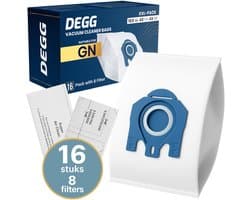 DEGG® - Stofzuigerzakken Geschikt voor MIELE GN - 16 Zakken + 8 Filter (motor & uitblaas) - Geschikt voor MIELE Complete C3, C2, Classic C1, S8, S5, S2 - XXL-PACK
