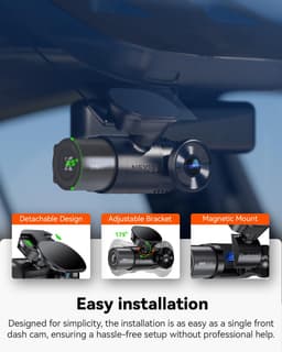 Vantrue N2X 2.7K Uber Dashcam Voor- en Binnenkant, 5G WiFi Dual Dashcam voor Auto met HDR IR Nachtzicht, STARVIS 2, GPS, 2,5K/60 FPS, LTE-ondersteuning, 24/7 Parkeerstand, Spraakbediening, Ondersteuning tot 512GB — thumbnail 4