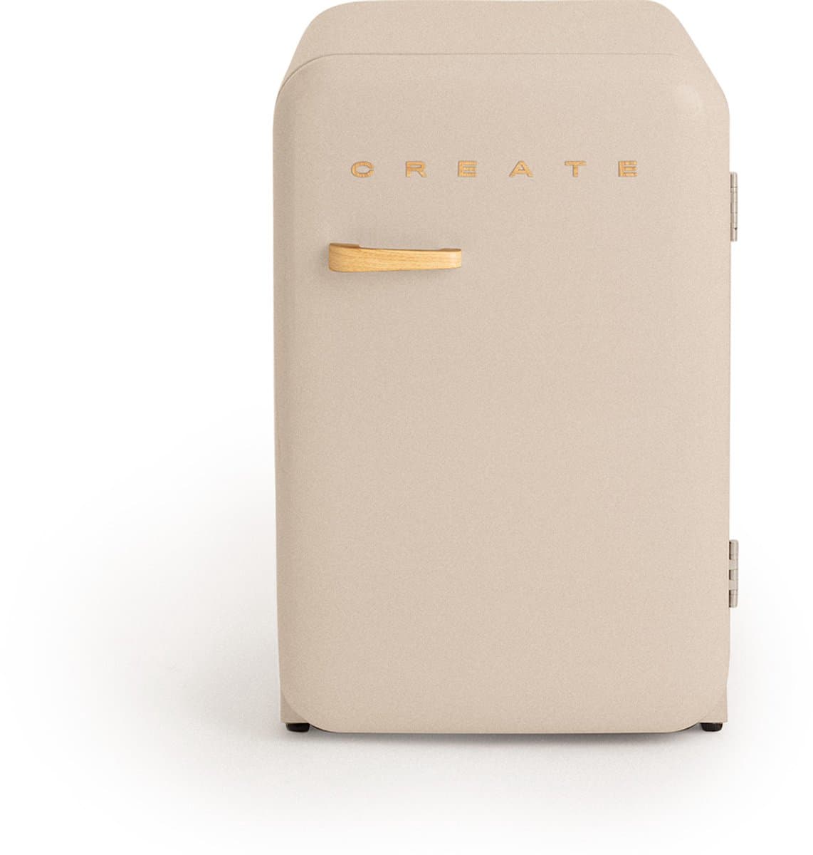 CREATE - Koelkast in retrostijl - Zand - Handvat Hout - FRIDGE RETRO 107L — afbeelding 1