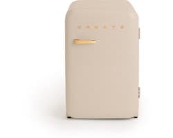 CREATE - Koelkast in retrostijl - Zand - Handvat Hout - FRIDGE RETRO 107L
