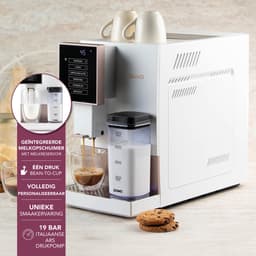 DOMO DO742K Volautomatische Espressomachine - 4 Soorten Koffie + Heet Water - Melkopschuimer - 19 Bar - Wit — thumbnail 2
