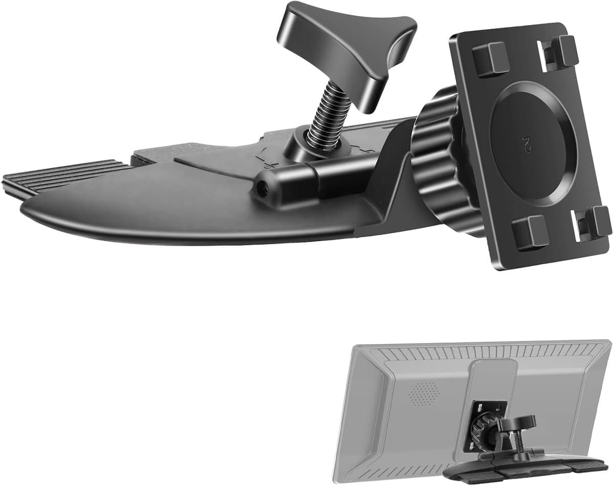CD-sleufhouder Geschikt voor CarPlay-scherm, 360 ° rotatie cd-speler GPS autohouder compatibel met de meeste 7-10 inch GPS-navigatie autoradio's — afbeelding 1