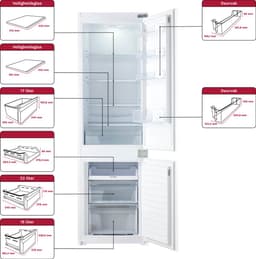 Inventum IKV1786S 178 cm stille inbouw koel-vriescombinatie - Koelkast met vriesvak - Energiezuinig - Supervriezen - Vershoudlade - 251 liter - Pizzavak - Sleepdeur - Wit — thumbnail 5