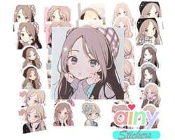 Ainy Kawaii Anime Girl Stickers 30 stuks voor bullet journal, fotoalbum, wenskaarten, laptop, telefoon - ook geschikt als manga geschenksticker, skateboard sticker, graffiti stickers, knutselen stickervellen voor kinderen en volwassenen