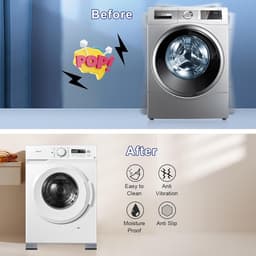 4-delige anti-vibratie pads voor wasmachines om te voorkomen dat de wasmachine en droger bewegen, om geluids- en trillingsoverdracht te voorkomen, anti-vibratie stabilisator steunvoeten (toename van 1,8 inch) — thumbnail 5