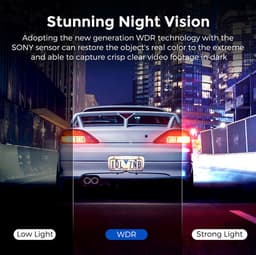 AZDome AR09 QuadHD 2CH Full Mirror Wifi Touch dashcam voor auto — thumbnail 3