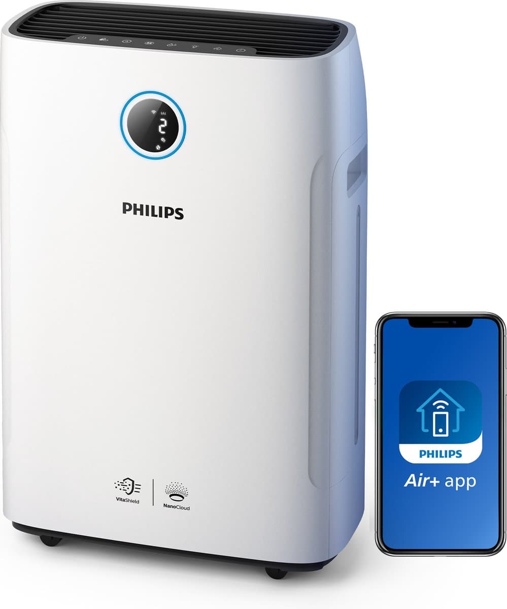Philips 2000i Series AC2729/10 - 2-in-1 Luchtreiniger & Luchtbevochtiger - HEPA Filter - 330 m³/u - Wit - App Connected — afbeelding 1