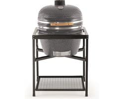 Landmann Kamado BBQ 26 inch Grijs - Tafelmodel - MLS Pizzasteen Ø57 cm - Keramische Houtskoolbarbecue - BBQ Egg - Thermometer - Grote Groepen