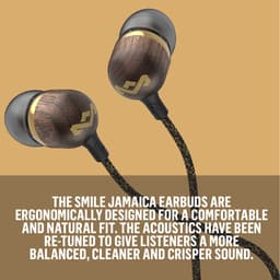 House of Marley Smile Jamaica Oortjes met Draad - Bedrade Oordopjes 3,5 mm Aansluiting - Met Microfoon en 1knopsbediening - Eco Friendly Design - 9 mm Drivers - Knoopvrije Kabel - Brass — thumbnail 4