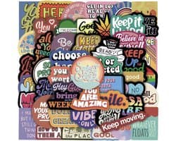 Quote Stickers 50 Stuks | Inspiratie Stickers | Quotes | Quote Stickers Scrapbook | Laptop | Teksten Stickers | Kinderen | Volwassenen | Stickervellen | Plakstickers | Koffer Stickers | Quote Stickers Bullet Journal | Planner Stickers | Watervast