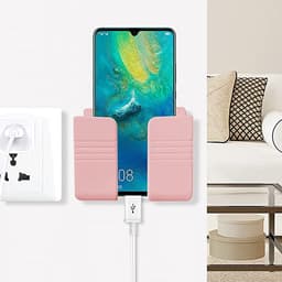 Opbergdoos voor wandmontage, wandhouder, organizer met haken, afstandsbediening, houder organizer, met 2 haken, voor plaatsing van afstandsbediening, mobiele telefoon, hoofdtelefoon, bekijken — thumbnail 2