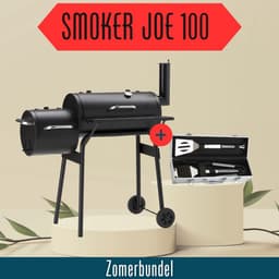 Zomerbundel Landmann Smoker Joe 100 Zwart - Met Gereedschapskoffer - Met thermometer - Met deksel - Met werkblad - Met wielen - Met bestek - Rookoven - Houtskool Barbecue - Charcoal grill - Amerikaanse look - — thumbnail 1