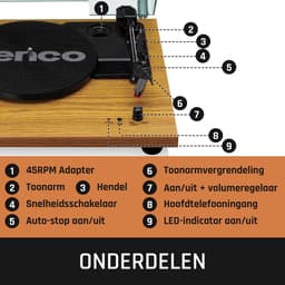 Lenco Platenspeler - Ingebouwde Speakers - Auto-stop - LS-10WD - Hout — thumbnail 5