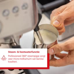 Solis Grind & Infuse Perfetta 1019 - Pistonmachine - Espressomachine met Koffiemolen - Inclusief Coffee Knock Box en Tamping Mat - Zilver — thumbnail 4