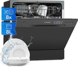 Klarstein Vaatwasser mini- voor 8 couverts, stille kleine vaatwasser met 6 wasprogramma's, kleine tafelmodel vaatwasser voor thuis, kantoor, camping, mini-vaatwasser met wateraansluiting - Vaatwasmachine - 8 Maatgedekken 49 dB 45 cm 1620W — thumbnail 1