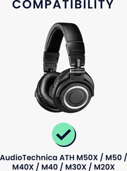 kwmobile cover voor koptelefoon hoofdband - geschikt voor AudioTechnica ATH M50X / M50 / M40X / M40 / M30X / M20X - Koptelefoon band hoes van neopreen - In zwart — thumbnail 2