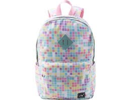 YLX Finch Rugzak | Pastel, Roze, Paars, Blauw, Geel, Wit Rubik's. Recyceld Rpet materiaal. Gerecyclede plastic flessen - Eco friendly. Volwassenen - tieners - middelbare scholieren - meisjes. 14" laptop sleeve. Backpack - schooltas - rugzak