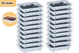 Wegwerp BBQ 20 stuks – Gebruiksklare Barbecue met 600g Houtskool – Instant Wegwerpbarbecue voor Camping, Park en Strand — thumbnail 1