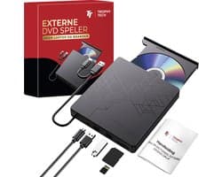 Trophy tech® Externe DVD Speler en Brander - CD/DVD - Plug & Play - USB 3.0 DVD Speler - Voor Laptop & Mac iOS - Geschikt voor Windows, Mac en Linux
