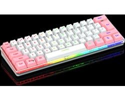 Redragon© Mechanisch Toetsenbord - RGB Toetsenbord - Gaming Toetsenbord - Mechanical Keyboard - Toetsenbord voor Gaming PC - Roze/Wit