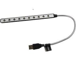 Borvat® | Laptop Lampje | LED Toetsenbord verlichting | USB | leeslampje | 10 LEDs | 1 stuk
