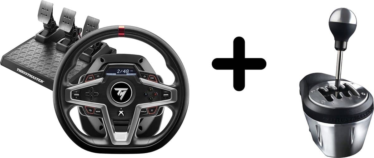 Thrustmaster T248-X – Racestuur en 3 Pedalen + TH8A Gaming racestuurshifter - voor Xbox, PC - geschikt voor Forza Horizon 6 — afbeelding 1