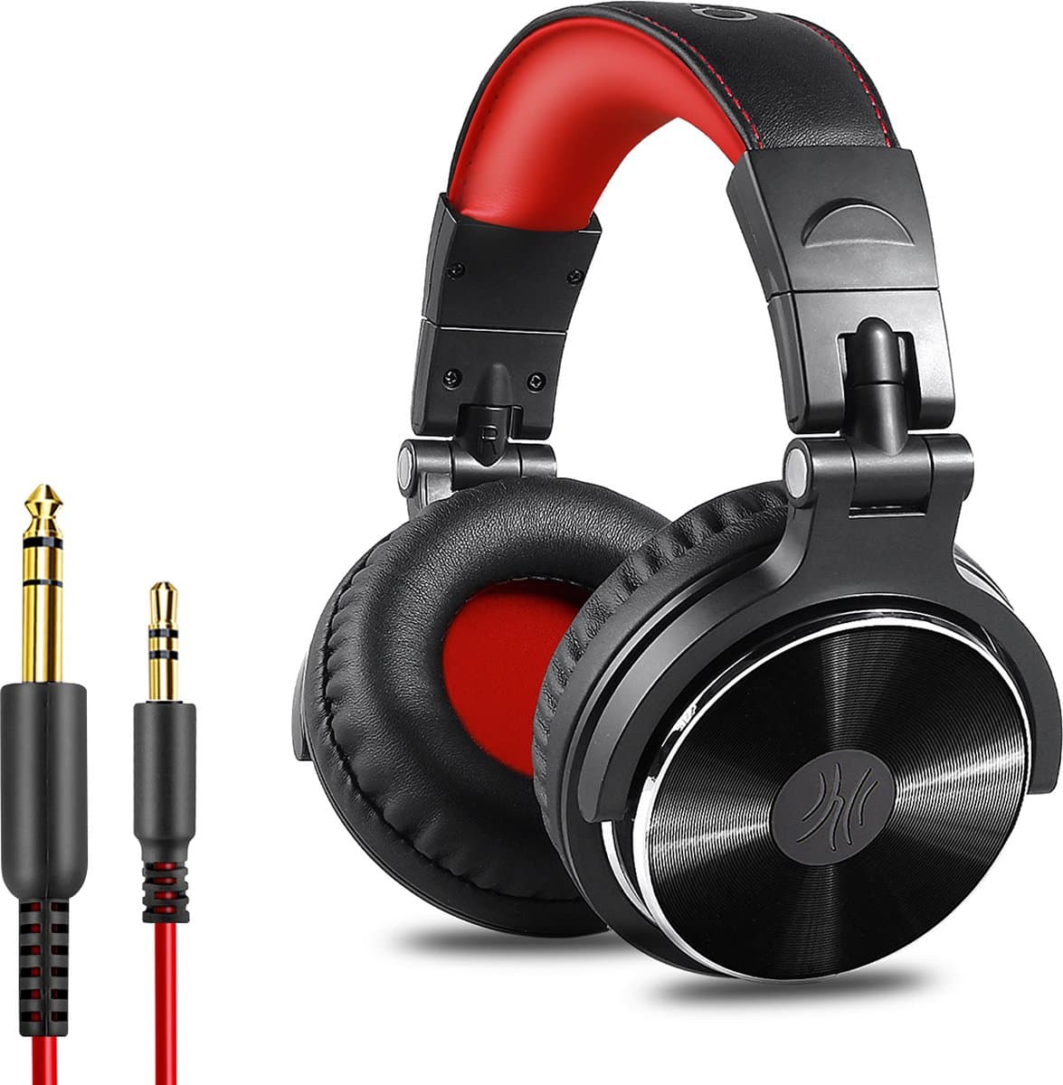 OneOdio Pro 10 - koptelefoon met microfoon - inklapbaar - muziek|studio|DJ (zwart/rood) — afbeelding 1