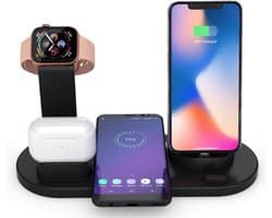 Darenci 4-in-1 Draadloze Oplader voor Apple, iPhone en Android - Wireless Charger - Zwart