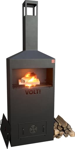 VOLT - Dutch Fire Oven BBQ Grill - Rookoven Barbecue - Rookkast - Buitenhaard - Pizza Oven - Tuinhaard - BBQ/Rookkast - Zwart - Made in NL — thumbnail 2