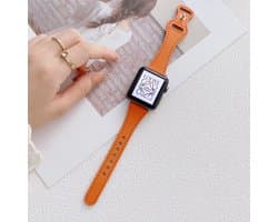 Fungus - Smartwatch bandje - Geschikt voor Apple Watch 38 / 40 / 41 mm - Series 1 2 3 4 5 6 7 8 9 SE iWatch - PU leer - Vlinder - Oranje
