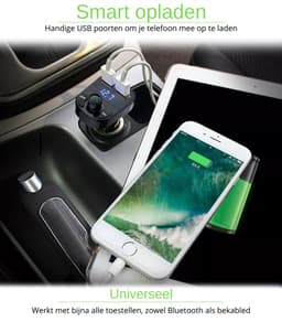 FM Transmitter X8 - Bluetooth Carkit - Draadloze Autolader - Radio USB - Handsfree bellen — thumbnail 4