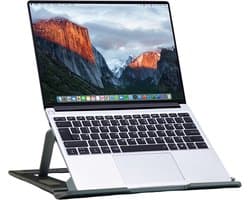 RhinoStand - Notebookstandaard - Laptop en tablethouder - Verstelbaar en opbouwbaar - Universeel - 10 tot 15.6 inch - Ergonomisch- Aluminium - Space Gray
