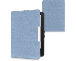 kwmobile e-reader hoesje geschikt voor Tolino Vision 1 / 2 / 3 / 4 HD hoes - E reader flip case met magneetsluiting - Ereader cover - Denim design in lichtblauw