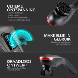RX Goods Professioneel Klopmassage Apparaat – 6 Snelheden, 6 Massage Opties & 6 Opzetstukken - Handmassage Gun – Deep tissue — thumbnail 3