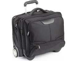 Dermata Business Laptop Trolley Nylon 3456NY Zwart - Met Grijze Binnenvoering
