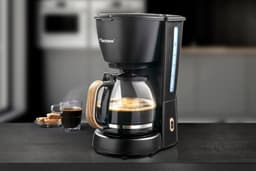 Bestron Koffiezetapparaat filterkoffie 1000W - ACM900BW - 1,5L, 10 koppen - Glazen kan - Zwart/hout - 5 jaar garantie — thumbnail 4