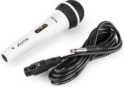 Karaoke microfoon - Fenton DM100W - Set van twee karaoke microfoons - Ook geschikt voor de DJ!- Wit — thumbnail 3