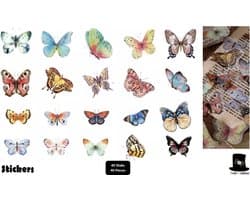 Bob Online ™ - 40 Stuks – Mixed Kleuren Serie - Vlinder Deco Stickers – PET Transparant Vlinder Hars Decals voor Scrapbook – Doe-het- zelf Karten Maken – Decoupage – Laptop Sticker – Fotolijst Deco Stickers – PET Butterfly Stickers – Knutsel Stickers