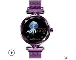 Darenci Smartwatch Sparkle Pro - Smartwatch dames - Smartwatch heren - Activity Tracker - Touchscreen - Stalen band - Dames - Heren - Horloge - Stappenteller - Bloeddrukmeter - Verbrande calorieën - Zuurstofmeter - Spatwaterdicht - Paars