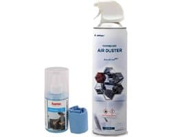 Anti-stofspray spuitbus met perslucht 400ml - 200ml Reinigingsspray met doek - blaast stof en vuil weg moeilijkst bereikbareplaatsen eenvoudig stofvrij maken PC, printer, computer, ps, mobiel, laptop, keyboard.